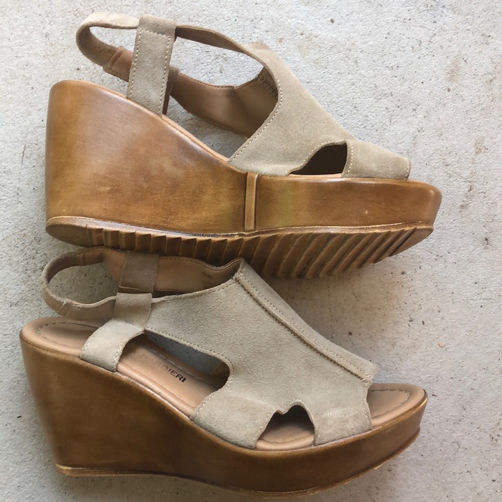Tan suede wedges